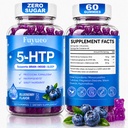 5-HTP Gummies 200mg with SAMe & Vitamin B6 – Blueberry Flavor, 5-HTP Plus S-Adenosyl Methionine for Mood Support, Sleep Support, Relaxation – Non-GMO, Gluten Free, 3rd Party Tested – 60 Gummies