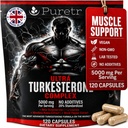Ultra Turkesterone Complex for Men, 5000mg Herbal Equivalent, 120 Vegan Capsules, Beta Ecdysterone, L-Leucine, Rhodiola Rosea, BioPerine Black Pepper, Strength Endurance and Lean Muscle