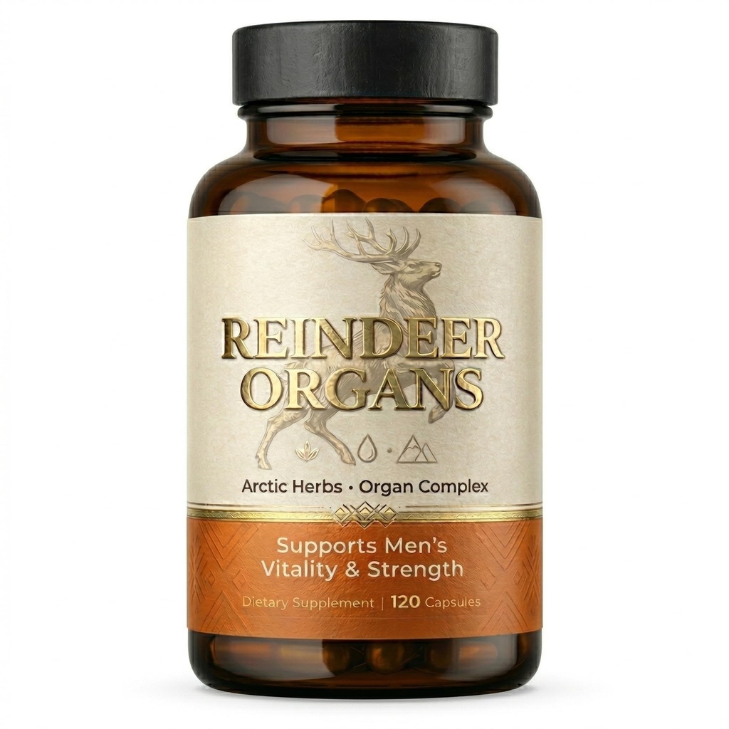 Reindeer Organ Supplement for Men, Arctic Herb & Reindeer Organ Blend, Daily Support for Energy, Stamina & Overall Wellness 120 Capsules