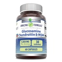 Amazing Formulas Glucosamine Chondroitin MSM 1850 mg Per Serving Capsules Supplement | Non-GMO | Gluten Free | Made in USA (60 Count)