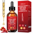 Cayenne Pepper Drops Supplement Liquid with Hawthorn Berry, Vitamin D3 K2, Turmeric Curcumin, Beet Root, Ceylon Cinnamon Vegan- Friendly - 60ml