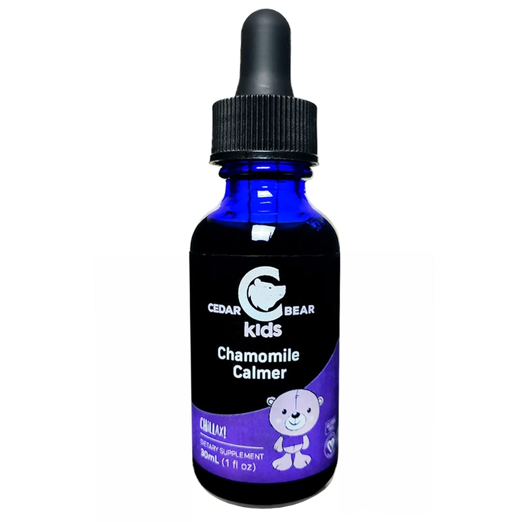 Cedar Bear Chamomile Calmer for Kids Liquid Herbal Supplement That Soothes Nerves, Tummies, Promotes Restful Sleep 1 Fl Oz (Pack of 1)