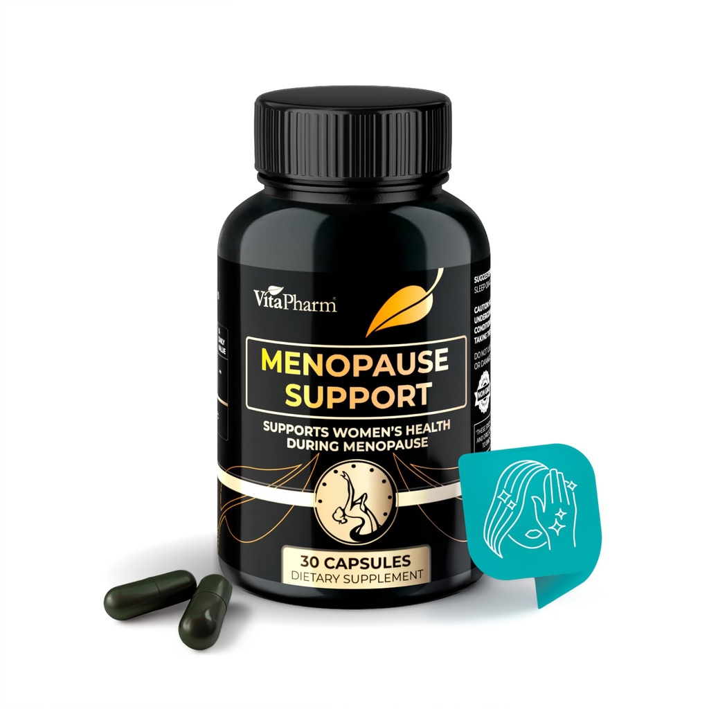 Menopause Supplements for Women – Non-Hormonal Hot Flash & Night Sweat Support | Mood Swings, Irritability, Healthy Weight & Fatigue – Beta-Alanine Formula – 30 Capsules
