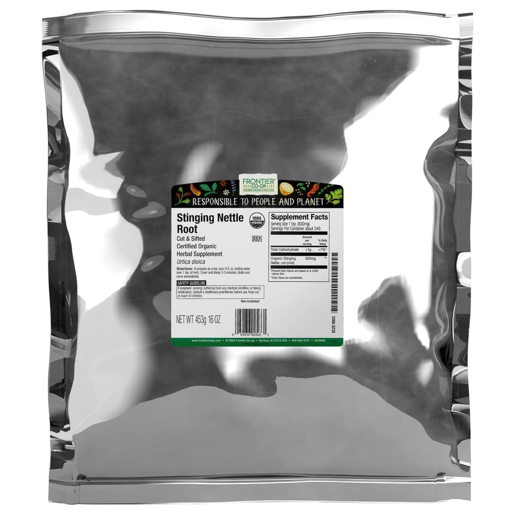 Organic Stinging Nattle Root, Cut and Sifted, Kosher 