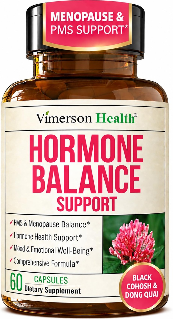 Hormone Harmony for Women with Black Cohosh, Dong Quai & Red Clover – Natural Hormone Balance for Women of All Ages – Supports PMS, Menopause & Mood – Women’s Hormone Balance Supplement – 60 Capsules