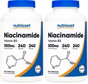 Nutricost Niacinamide (Vitamin B3) 500mg, 240 Capsules - Non-GMO, Gluten Free, Flush Free Vitamin B3 (Pack of 2)