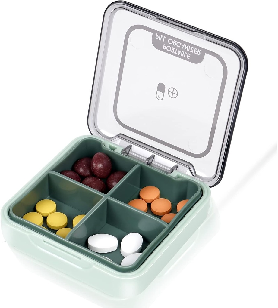 Daily Pill Organizer Vitamin Planner Φορητό κουτί ιατρικής, ταξιδιωτικά διαμερίσματα Pill Organizer Box, Moisture Proof Μικρή θήκη χαπιών για Pocket Purse Καθημερινή θήκη χαπιών για την ιατρική Βιταμίνη