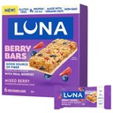 LUNA Berry Bars - Mixed Berry Flavor - Fiber Granola Bars - Non-GMO - Gluten Free Protein Bars - Made with Organic Oats (6 Pack)