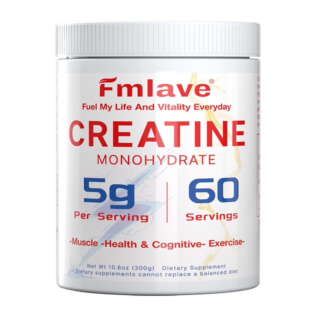 Creatine Monohydrate Powder 5g Per Serving, 200 Mesh Fast Dissolving & Easy to Absorb, Supports Energy & Athletic Performance, Unflavored, Nothing Else Added, 60 Servings (300g)