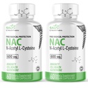 NAC Supplement N-Acetyl Cysteine (2 Pack) - Nutri NAC 600 mg - Anti Aging Supplement, Antioxidant, Liver, Lung Support, Boost Glutathione - N Acetyl Cysteine (60 Capsules) - Free Radical Protection