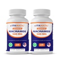 Vitamatic Niacinamide 500 mg 240 Tablets - Flush Free Vitamin B3 - Supports Energy Production-2 Pack