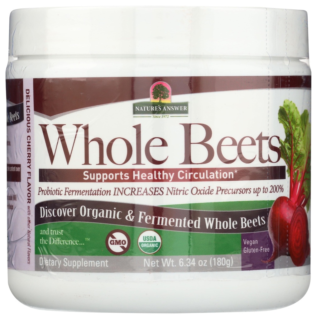 Nature's Answer Whole Beet Root Powder | Fermented | Great Tasting Cherry Flavor | Supports Wellness | Supports Circulation | 6.34oz | Vegan | Gluten Free | Non-GMO