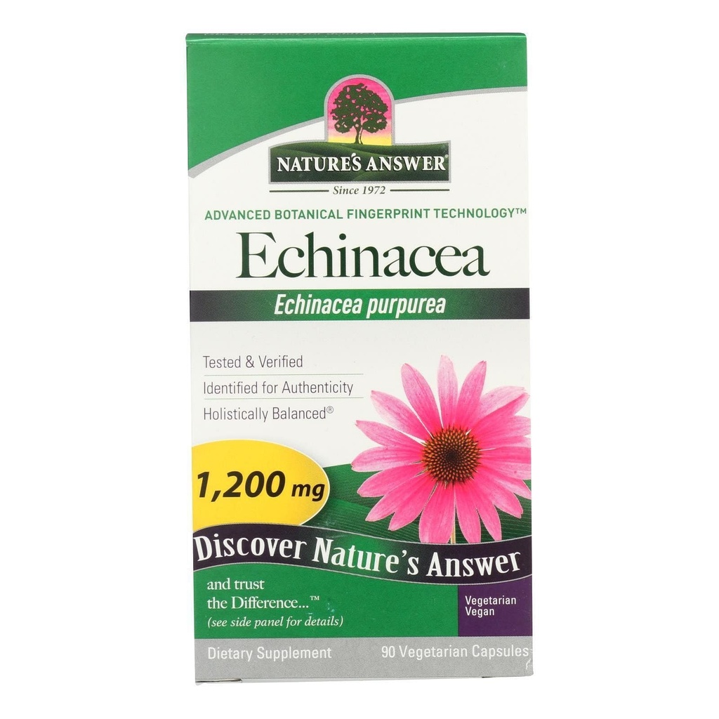 Nature's Answer Echinacea Purpurea Herb Vegetarian Vegan 1200 mg 90 Capsules Non GMO Gluten Free