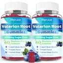 Valerian Root Gummies - Sugar Free Valerian Root Supplement for Adults, Herbal Supplement for Relaxation, Calming & Zzz, Vegan, Blueberry Flavor, 120 Count