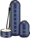 Zannaki Metal Moisture Proof Weekly Pill Organizer, Stackable Αλουμινίου Κράμα BPA Δωρεάν Ταξίδι Πεζοπορία 7 Day Pill Box περίπτωση Αδιάβροχη και μεγάλο διαμέρισμα για να κρατήσει χάπια, βιταμίνες, ιχθυέλαιο, συμπληρώματα