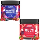 Llama Naturals Kids Probiotic with Prebiotic Fiber Mixed Berry, 120 Ct and Kids Multivitamin Gummies Strawberry, 90 Ct