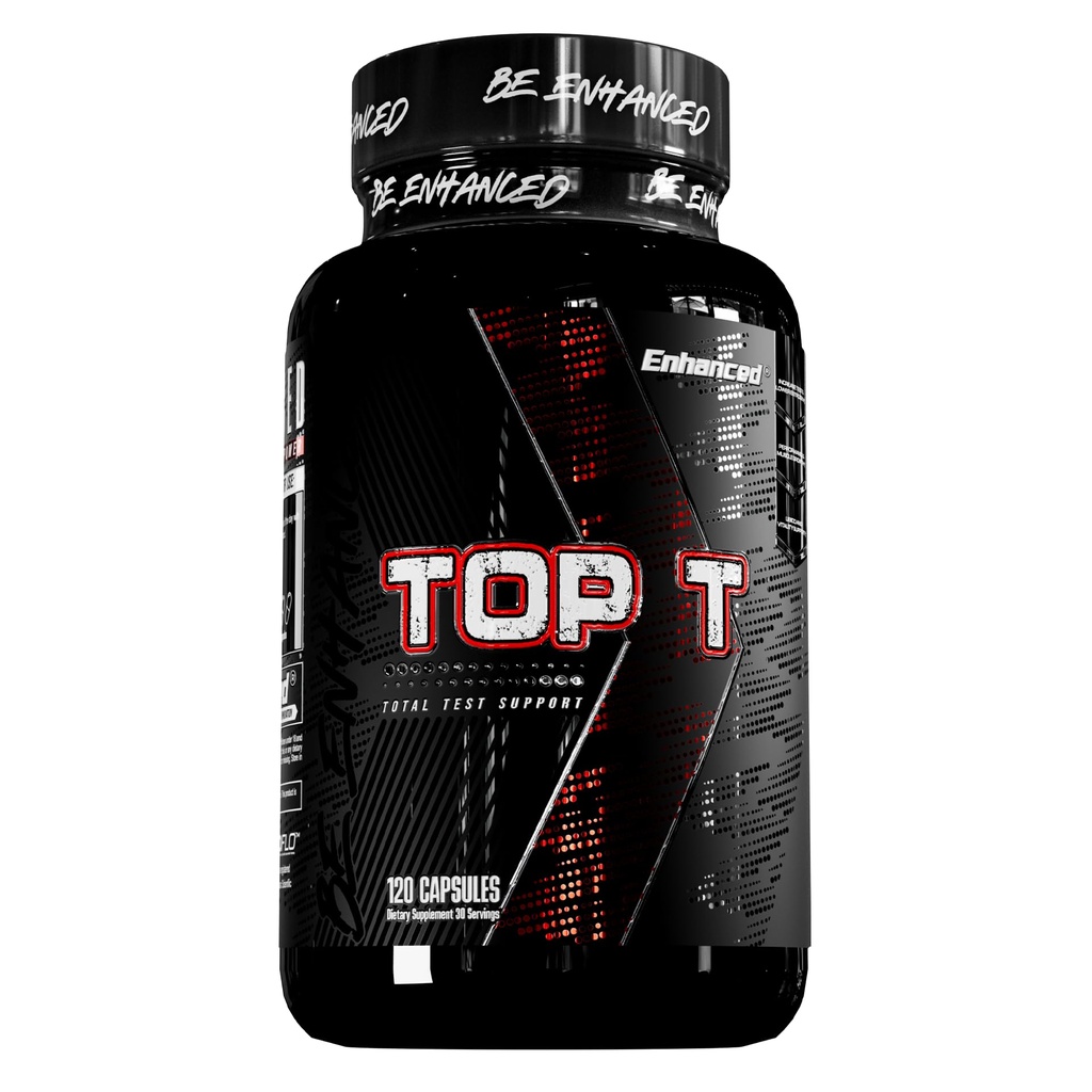 Enhanced Labs Top T - 18-in-1 Premium Testosterone Booster for Men - Tongkat Ali, Fadogia Agrestis, Ashwagandha & DIM - Advanced Male Support: Libido, Muscle Growth & Estrogen Defense - 120 Cap