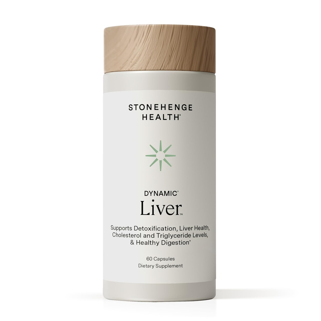 Stonehenge Health Dynamic Liver – Siliphos Milk Thistle Formula – Liver Support & Antioxidant Support, Gut-Liver Axis, Selenium, Zinc, Vitamin E, Ginger, Beetroot Extract, Non-GMO, 60 Veg Caps