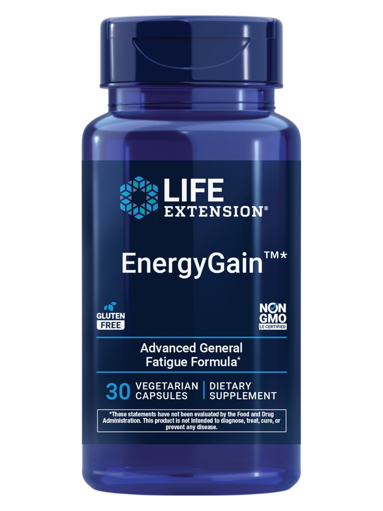 Life Extension EnergyGain, French Oak Extract, Combat General Fatigue & Maintain Energy Levels, Non-GMO, Gluten-Free, Vegetarian, 30 Capsules