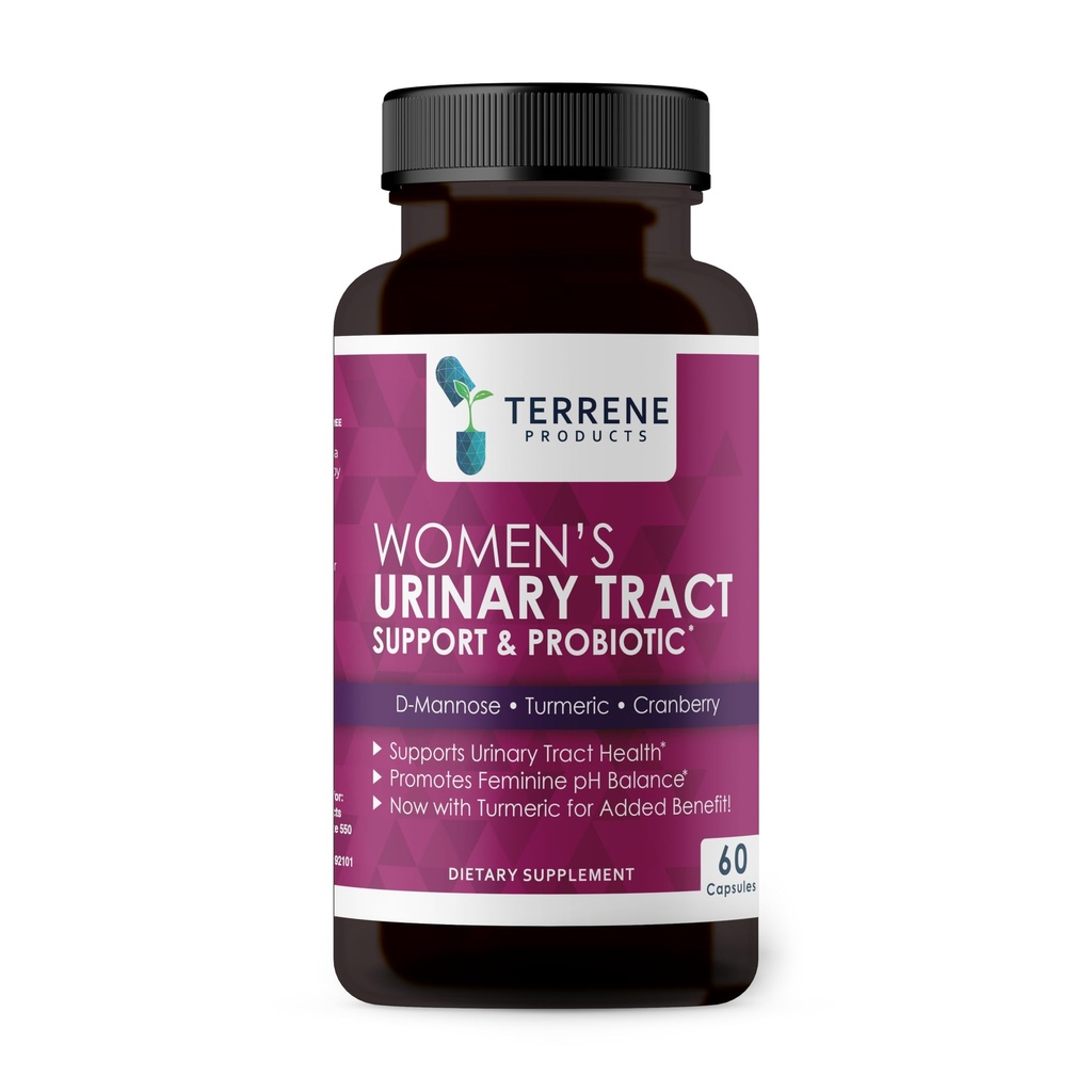 Women's Probiotic Capsules - Urinary Tract & Vaginal Health Support, 6 Billion CFU, 4 Lactobacillus Strains, D-Mannose, Cranberry Extract, Turmeric, XOS Prebiotic, 60 Capsules