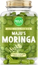 Maju Superfoods Βιολογικές κάψουλες Moringa, Oleifera Leaf, Extra-Fine Quality Φύλλα Moringa, Αποξηραμένα φύλλα δέντρου Drumstick, Βιολογικό συμπλήρωμα εκχύλισμα σκόνης Moringa Κάψουλες από φυτό (90 ct)
