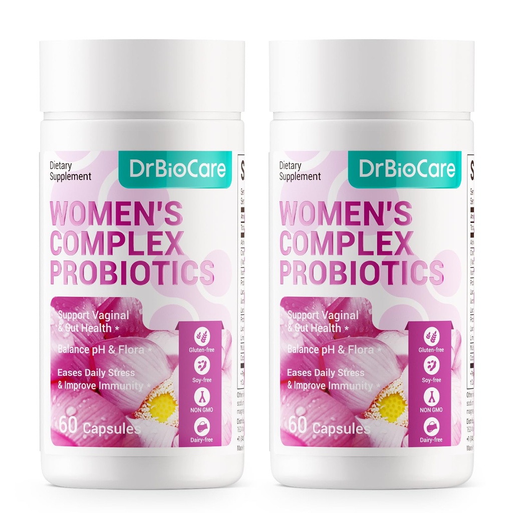 Women's Complex probiotics, Vaginal Probiotics for Women Vag Health, Ashwagandha Extract, Cranberry Concentrate, Mulberry Leaf Extract, Non-GMO, Gluten-Free, Soy-Free, Dairy Free, 120 Capsules