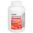 Major FeroSul - Σιδήρου Sulfate 325 mg δισκία - Συμπλήρωμα σιδήρου για γυναίκες και άνδρες - Ειδικά Επικαλυμμένα δισκία Easy- to- Swallow - Red - 1000 Count