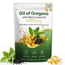 Oil of Oregano with Black Seed Oil Softgels 6000mg - 150 Count Organic Oregano Oil Capsules with 165mg Carvacrol for Immune & Digestive Support, Herbal Supplement, Non-GMO