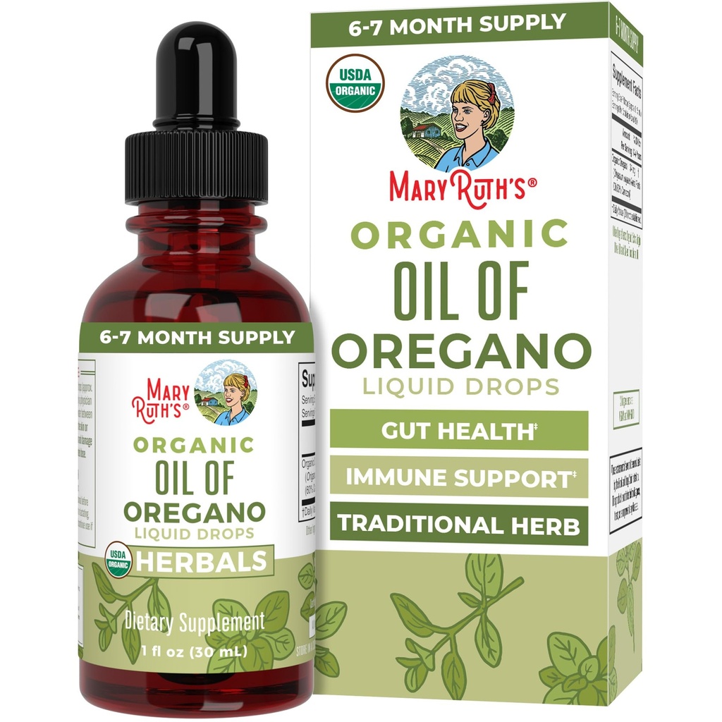MaryRuth Organics Oregano Oil Drops | 6 Month Supply | USDA Organic Oil of Oregano Liquid | Herbal Blend for Immune Support | Digestive Health | Overall Health | Vegan | Sugar Free | Non-GMO | 1 Fl Oz