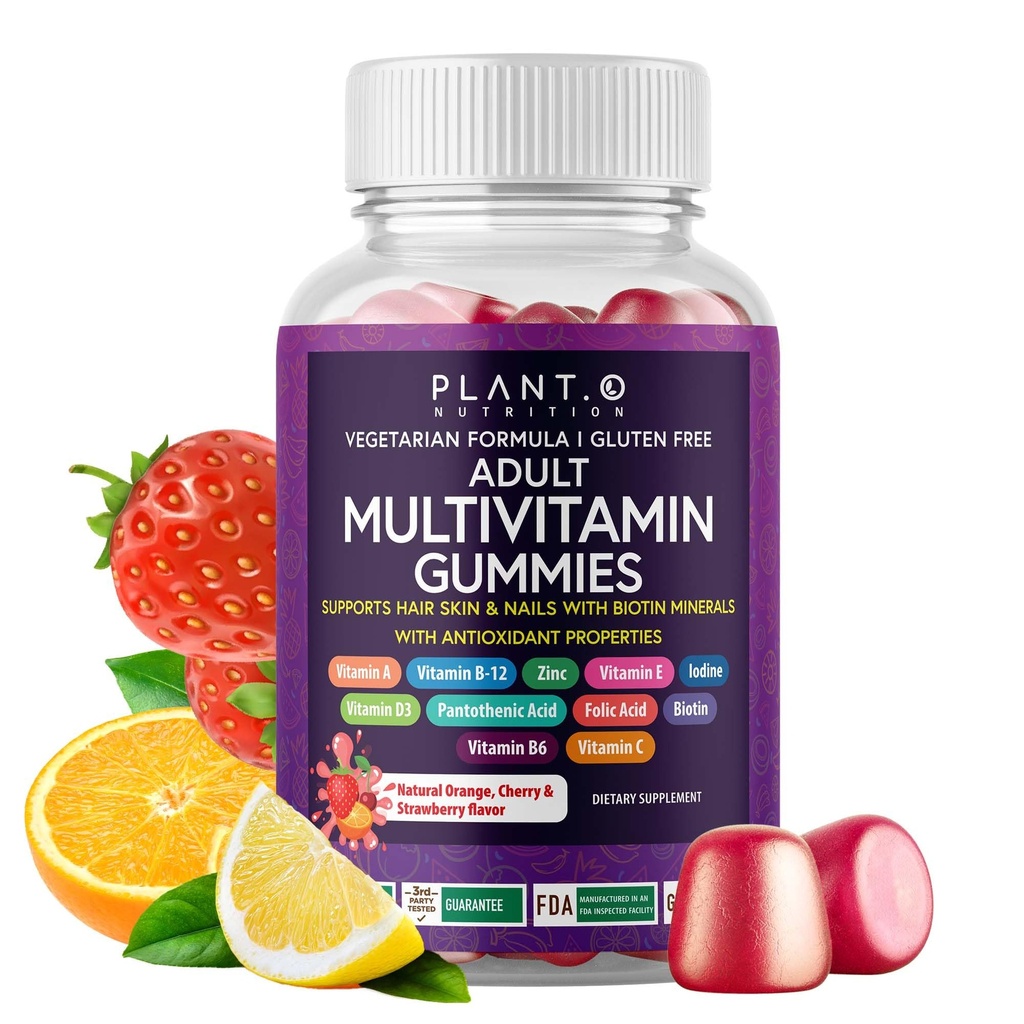 Πλήρης πολυβιταμίνη Gummies για ενήλικες – All-in-One μείγμα βιταμίνης A B C D E ψευδάργυρος και βιοτίνη - Ενήλικη βιταμίνη Gummy για την ενέργεια και την ασυλία – 90 Delicious Gluten Free και Veggie Gummies