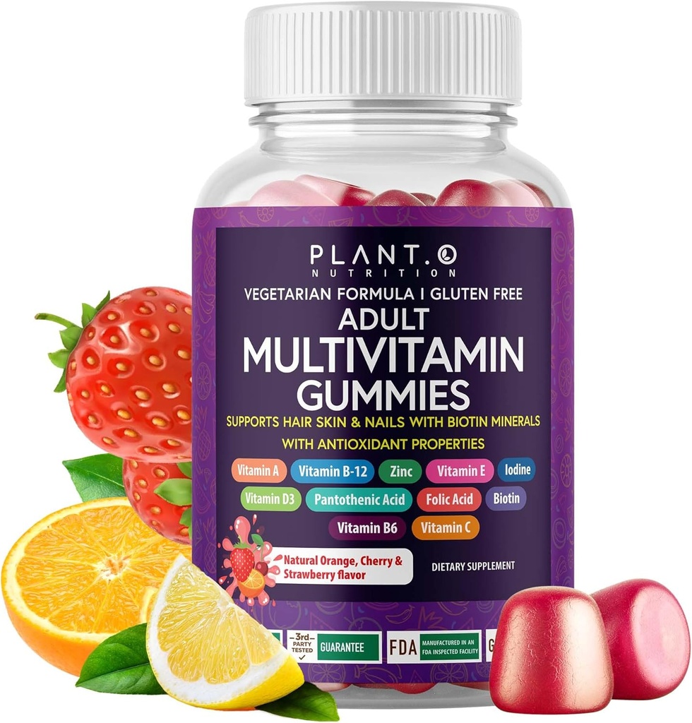 Πλήρης πολυβιταμίνη Gummies για ενήλικες – All-in-One μείγμα βιταμίνης A B C D E ψευδάργυρος και βιοτίνη - Ενήλικη βιταμίνη Gummy για την ενέργεια και την ασυλία – 90 Delicious Gluten Free και Veggie Gummies