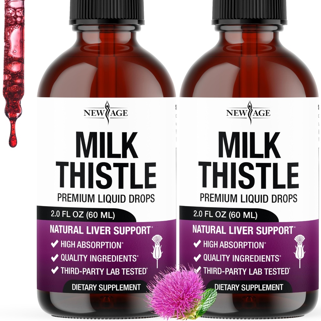 Milk Thistle Liquid Drops – All Natural Milk Thistle Extract with Silymarin – High Absorption – Non-GMO, Gluten-Free – 4 oz