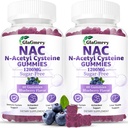 2 Pack N-Acetyl Cysteine Gummies for Kids & Adults, N-Acetyl Cysteine Supplement with Selenium Zinc Vitamin C & E for Liver Health, Antioxidant, Immune System, 120 Count, Sugar Free