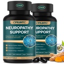 Neuropathy Support Nerve Supplement – Advanced R-Alpha Lipoic Acid Supplement with Benfotiamine, NAC & B-Complex for Nerve Health, Antioxidant & Cellular Energy - Vegan 120 Softgels 2 Pack