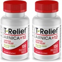 T-Relief Arnica +12 Φυσικό Ανακουφίζει Ενεργό για τον πόνο της πλάτης Κοκκκίτιδα Μυϊκοί πόνοι & ακαμψία, Ολόκληρο το σώμα γρήγορη δράση ανακούφιση για γυναίκες & άνδρες - 100 δισκία (2 Pack)