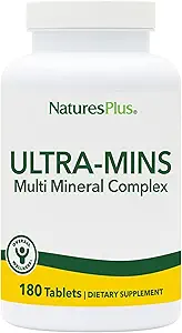 NaturesPlus Ultra-Mins - 180 Tablets - Multi Mineral Complex with Calcium, Iron, Magnesium & Zinc - Vegan, Gluten Free - 90 Servings