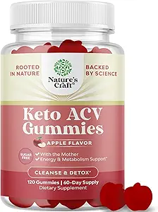 Extra Strength Keto ACV Gummies - Vegan Keto Apple Cider Vinegar Gummies Sugar Free and Delicious for Slimming Cleanse and Detox Goals - Non GMO Apple Cider Vinegar with The Mother (2 Months)