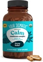 Four Sigmatic Calm Capsules | Vegan Stress Relief Supplement to Promote Positive Mood with Organic Ashwagandha Powder, Organic Reishi Mushroom, Tulsi (Holy Basil Extract), Vitamin B6 | 30 Servings