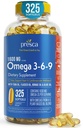 Ωμέγα 3-6-9 Συμπλήρωμα διατροφής (325 ct.) - Προώθηση της Οπτικής λειτουργίας και της υγείας των ματιών - Υποστήριξη Καρδιά, Καρδιαγγειακή υγεία, Υγιεινό δέρμα, μαλλιά και γενική υγεία (Ωμέγα 3-6-9)