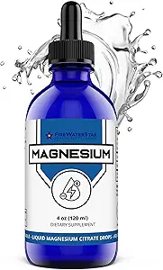 FWS Magnesium Citrate Liquid Drops for Adults and Kids, Pure Magnesium Citrate, Organic, Non-GMO, Vegan, Supports Sleep Calm Energy Muscles Nerves, Easy Adjustable Dosing, 4 Month Supply, 4 oz