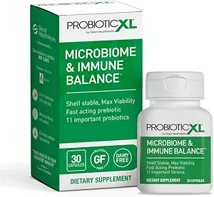 OmegaXL ProbioticXL - Probiotic & Prebiotic, Ράφι Σταθερό - Blend 11 Strains - Προώθηση υγιής ανάπτυξη της χλωρίδας κόκκων, 12,5 δισεκατομμύρια CFU - Μη-GMO, Χωρίς γλουτένη - 30 καπάκια λαχανικών