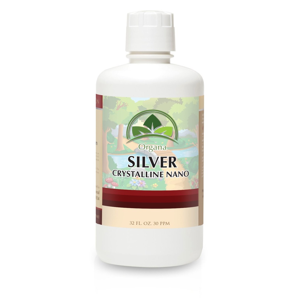 Organa Crystalline Nano Colloidal Silver - 30 PPM - 32 oz Bottle - Ultra Pure Bio Active Silver