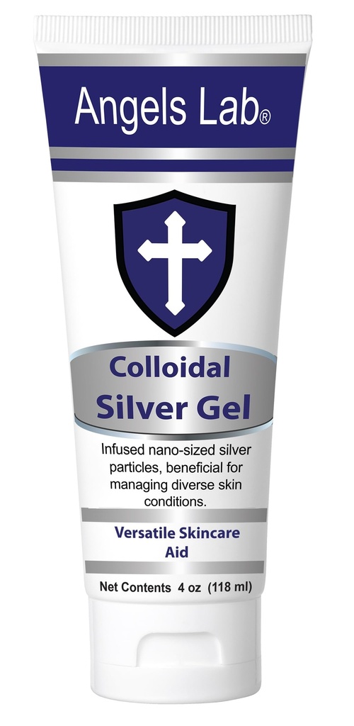 Angels Colloidal Silver Gel Nano Silver Gel Wound Care – Unscented Healing Ointment for Burns, Sunburns & Irritated Skin – 4oz Formula