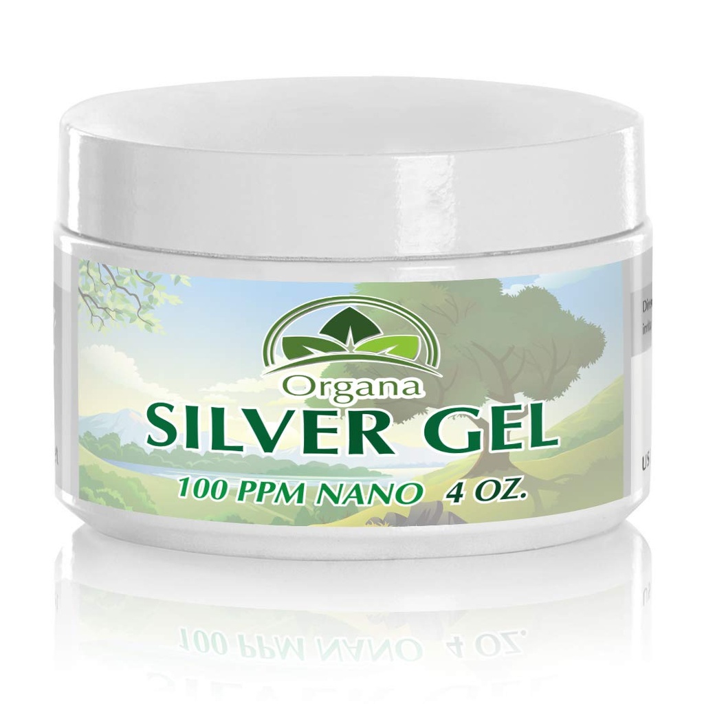 Organa Nano Silver Gel - Advanced Colloidal Silver Skin Cream - Wound Care & First Aid Gel Soothing Topical Ointment for Burns, Razor Burn and Sunburn Irritations - Unscented 4 Oz Jar