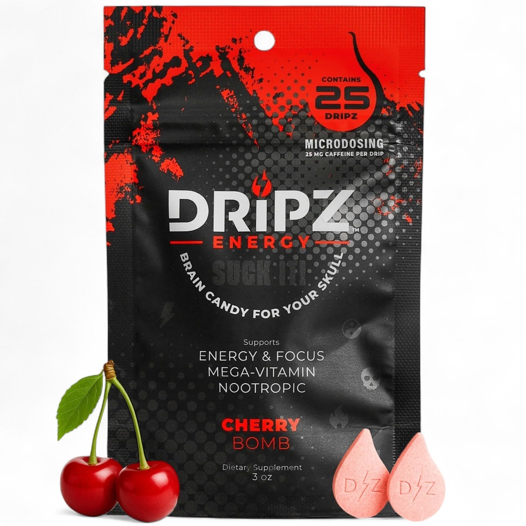 Cherry Bomb – Nootropic Energy & Focus Tablets – Brain Fog Support & Productivity Booster – 25 Count