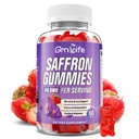 Saffron Gummies for Kids & Adults, 10-in-1 Cortisol Supplement with Saffron 88.5mg, Vitamin D3, B6, Magnesium, Zinc, Ashwagandha, L-Theanine, St. John's Wort, for Emotions, Zzz, 60 Count