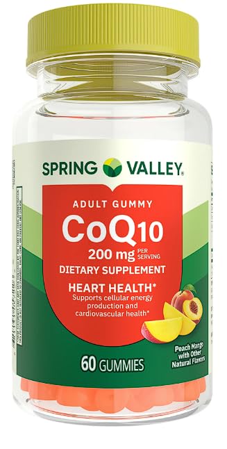 Spring Valley CoQ10 Adult Gummies, 200 mg, 60 Count + Daily Supplement Tracker Sticker