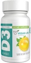 Διατροφή Vegan Life - Βιταμίνη D3 Καθημερινή Κάψουλες για Ενήλικες (5000 IU) - Χωρίς γλουτένη, Μη ΓΤΟ, Υποστηρίζει την Υγεία των οστών και το ανοσοποιητικό σύστημα - 60 Κάψουλες