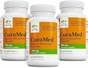 Terry φυσικά CuraMed 750mg - Αντιοξειδωτικό συμπλήρωμα για τον εγκέφαλο και την καρδιά υγεία - συμπλήρωμα με υψηλής ισχύος Curcumin Complex - Νεφροί, συκώτι και ανοσοποιητική υποστήριξη υγείας - 60 Softgels (πακέτο των 3)