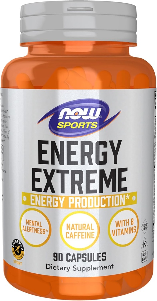 NOW Foods Sports Nutrition, Sports Energy Extreme with Β Βιταμίνες και άλλοι συντελεστές όπως το Chromium, το μαγνήσιο Malate και Carnitine, 90 Veg Κάψουλες
